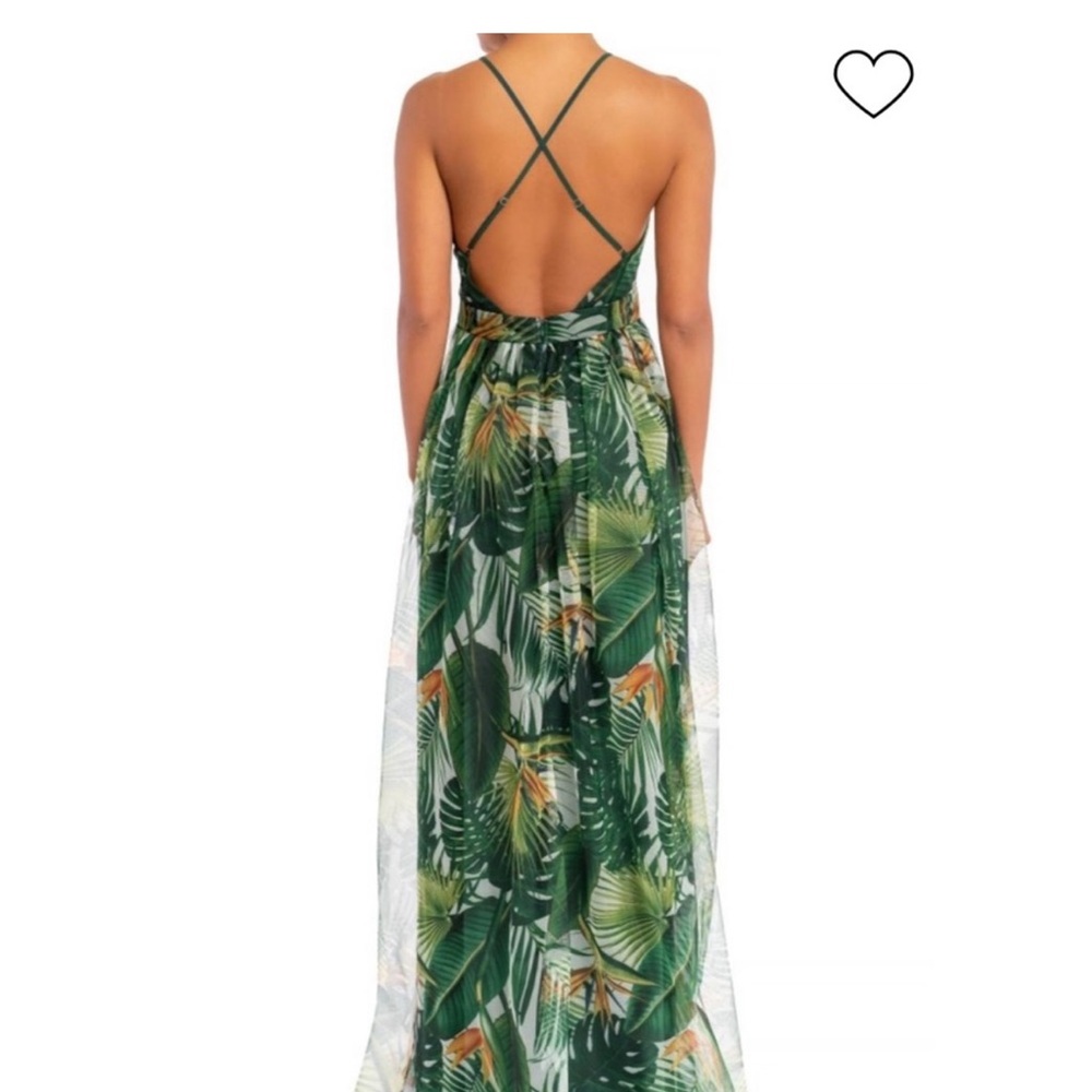 Vici Green Leaf Print Maxi Dress - Picture 3 of 3